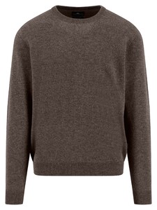 Fynch-Hatton O-Neck Solid Color Cashmere Trui Dark Chocolate