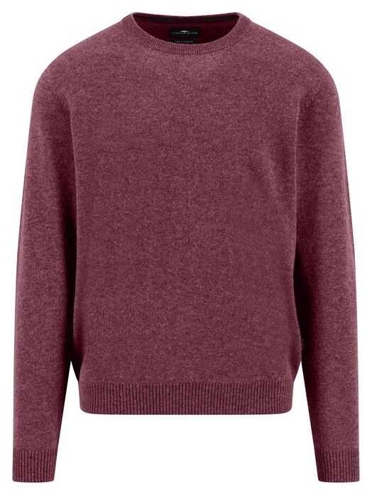 Fynch-Hatton O-Neck Solid Color Cashmere Trui Deep Merlot