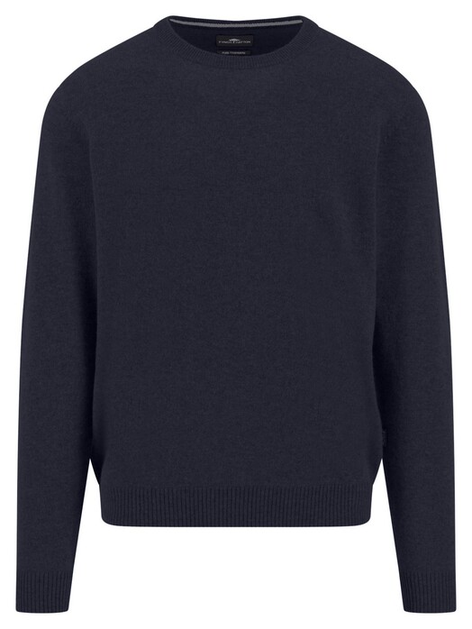 Fynch-Hatton O-Neck Solid Color Cashmere Trui Navy