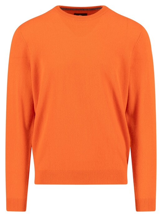 Fynch-Hatton O-Neck Solid Color Cashmere Trui Spicy Red