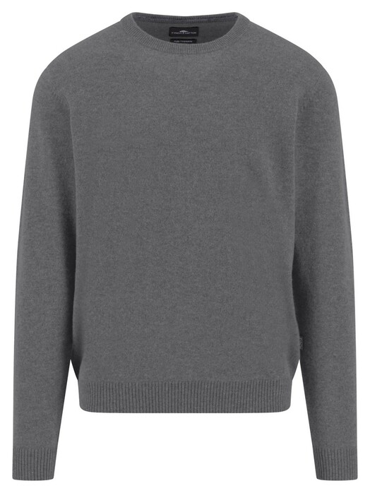 Fynch-Hatton O-Neck Solid Color Cashmere Trui Steel