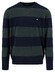Fynch-Hatton O-Neck Stripe Merino Cashmere Trui Navy-Groen