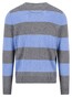 Fynch-Hatton O-Neck Stripe Merino Cashmere Trui Steel-Blue