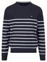 Fynch-Hatton O-Neck Stripe Superfine Cotton Knit Trui Navy