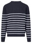 Fynch-Hatton O-Neck Stripe Superfine Cotton Knit Trui Navy
