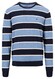Fynch-Hatton O-Neck Stripe Superfine Cotton Trui Cloud Blue