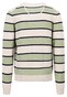 Fynch-Hatton O-Neck Stripe Superfine Cotton Trui Light Khaki
