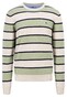 Fynch-Hatton O-Neck Stripe Superfine Cotton Trui Light Khaki