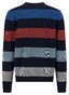 Fynch-Hatton O-Neck Striped Structure Trui Navy-Multi