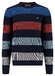 Fynch-Hatton O-Neck Striped Structure Trui Navy-Multi