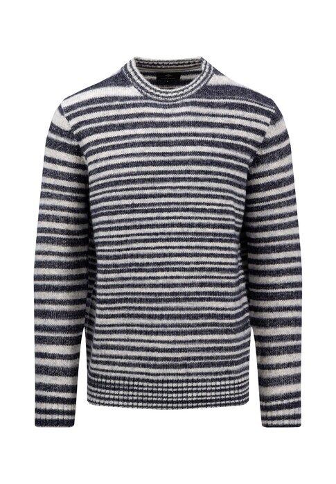 Fynch-Hatton O-Neck Stripes Trui Navy