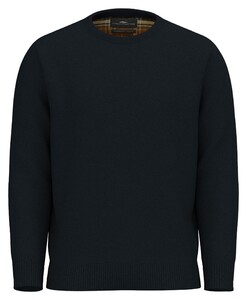 Fynch-Hatton O-Neck Structure Supersoft Touch Trui Navy