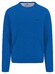 Fynch-Hatton O-Neck Superfine Cotton Cable Knit Trui Strong Blue
