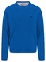 Fynch-Hatton O-Neck Superfine Cotton Cable Knit Trui Strong Blue