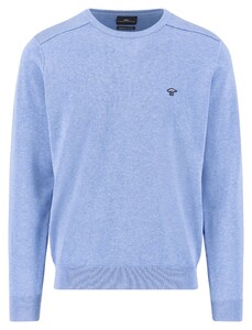 Fynch-Hatton O-Neck Superfine Cotton Pullover Crystal Blue