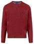 Fynch-Hatton O-Neck Superfine Cotton Uni Color Trui Garnet Red