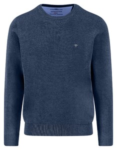 Fynch-Hatton O-Neck Superfine Cotton Uni Color Trui Night