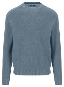 Fynch-Hatton O-Neck Texture Knit Supersoft Cotton Trui Air Blue