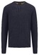 Fynch-Hatton O-Neck Uni Color Cotton Structure Trui Navy
