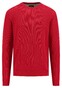 Fynch-Hatton O-Neck Uni Color Cotton Structure Trui Poppy Red