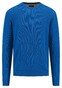 Fynch-Hatton O-Neck Uni Color Cotton Structure Trui Strong Blue