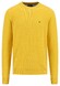 Fynch-Hatton O-Neck Uni Color Cotton Structure Trui Vivid Yellow