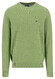 Fynch-Hatton O-Neck Uni Color Fine Structure Trui Avocado