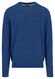 Fynch-Hatton O-Neck Uni Color Fine Structure Trui Harbor Blue
