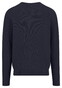 Fynch-Hatton O-Neck Uni Color Fine Structure Trui Navy