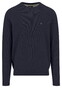 Fynch-Hatton O-Neck Uni Color Fine Structure Trui Navy