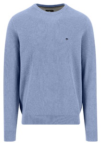 Fynch-Hatton O-Neck Uni Color Fine Structure Trui New Breeze