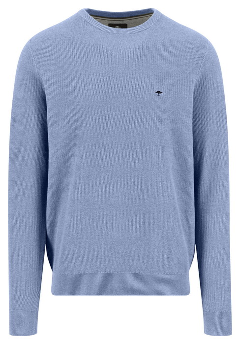 Fynch-Hatton O-Neck Uni Color Fine Structure Trui New Breeze