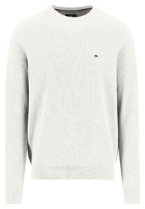 Fynch-Hatton O-Neck Uni Color Fine Structure Trui New Off White