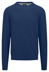 Fynch-Hatton O-Neck Uni Color Fine Texture Pullover Night