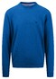 Fynch-Hatton O-Neck Uni Color Superfine Cotton Knit Trui Strong Blue