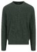 Fynch-Hatton O-Neck Uni Color Texture Merino Cashmere Trui Dark Ivy