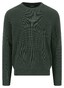 Fynch-Hatton O-Neck Uni Color Texture Merino Cashmere Trui Dark Ivy