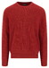 Fynch-Hatton O-Neck Uni Color Texture Merino Cashmere Trui Garnet Red