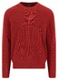 Fynch-Hatton O-Neck Uni Color Texture Merino Cashmere Trui Garnet Red