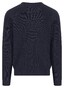 Fynch-Hatton O-Neck Uni Color Texture Merino Cashmere Trui Navy