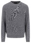 Fynch-Hatton O-Neck Uni Color Texture Merino Cashmere Trui Steel
