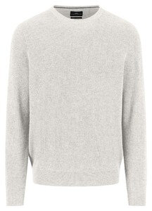 Fynch-Hatton O-Neck Uni Color Texture Merino Cashmere Trui Winter White