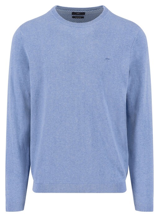Fynch-Hatton O-Neck Warm Air Cotton Cashmere Trui Crystal Blue