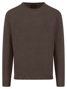 Fynch-Hatton O-Neck Warm Air Cotton Cashmere Trui Dark Chocolate
