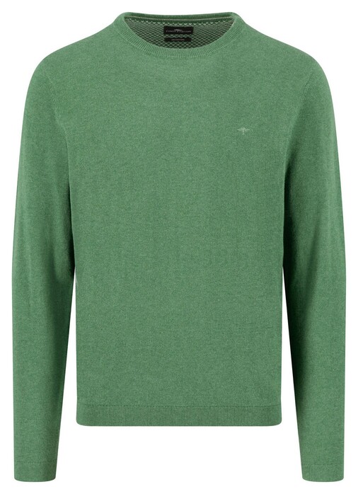 Fynch-Hatton O-Neck Warm Air Cotton Cashmere Trui Dark Fern