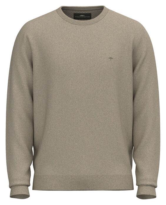 Fynch-Hatton O-Neck Warm Air Cotton Cashmere Trui Light Taupe