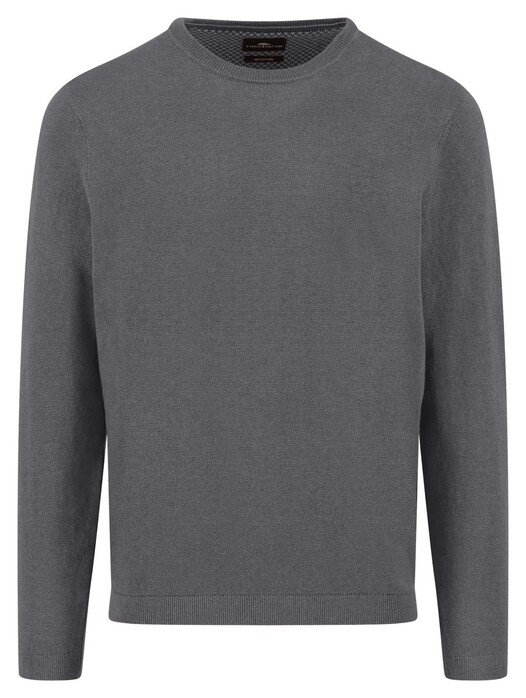 Fynch-Hatton O-Neck Warm Air Cotton Cashmere Trui Steel