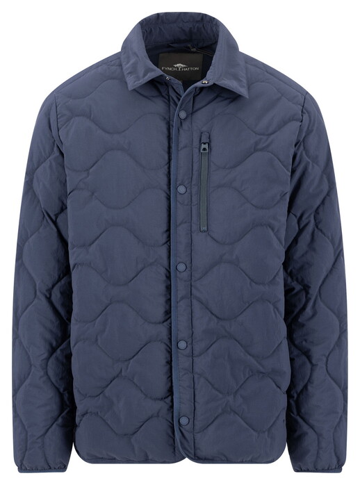 Fynch-Hatton Onion Quilt Overshirt Jacket Dark Navy
