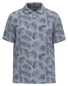 Fynch-Hatton Overdyed Palmleaves Pattern Polo Midnight