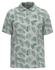 Fynch-Hatton Overdyed Palmleaves Pattern Polo Pine Green